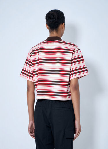 LN-CC® - Moncler: Striped Polo Shirt - Pink Moncler Striped Polo Shirt Pink mon0265096