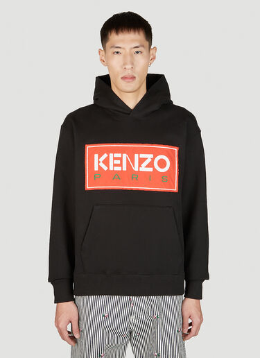 Kenzo Logo Patch Hooded Sweatshirt Black knz0152030