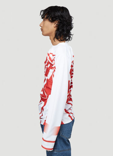 Y/Project Draped Moto-Print Top Red ypr0144004