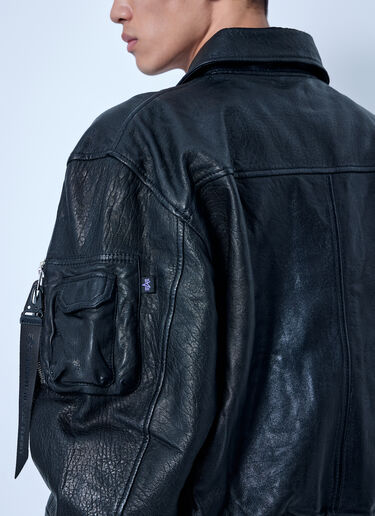 LN-CC® - Alpha Industries: CWU-36/P Leather UV Loose Bomber Jacket - Black Alpha Industries CWU-36/P Leather UV Loose Bomber Jacket Black alp0366006