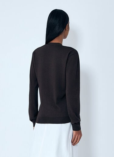 Lemaire Twisted V Neck Cardigan Brown lem0264015