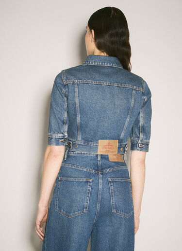 Prada Cropped Denim Jacket Blue pra0259020