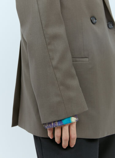 TOTEME Double Breasted Wool Blazer Brown tot0254012