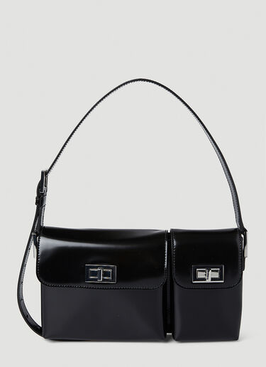 BY FAR Billy Patent Shoulder Bag Black byf0245001