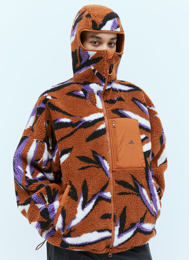 adidas by Stella McCartney Hooded jacquard Fleece Jacket Orange asm0254028