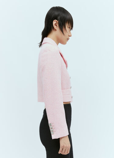 Gucci 亮片圈绒短款西装外套  粉色 guc0255012