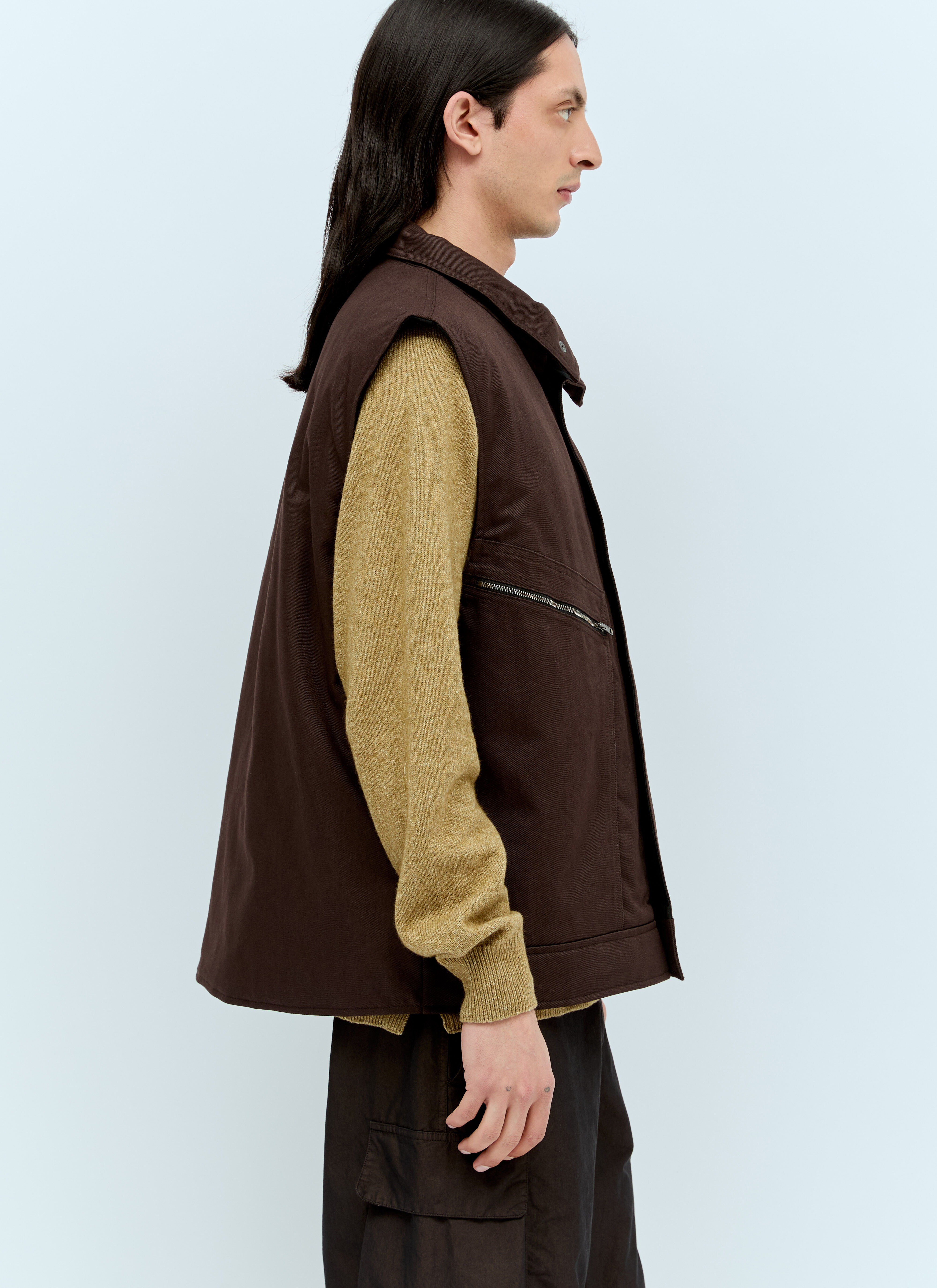 MHL by Margaret Howell メンズ ジップポケットジレ の ブラウン | LN-CC®
