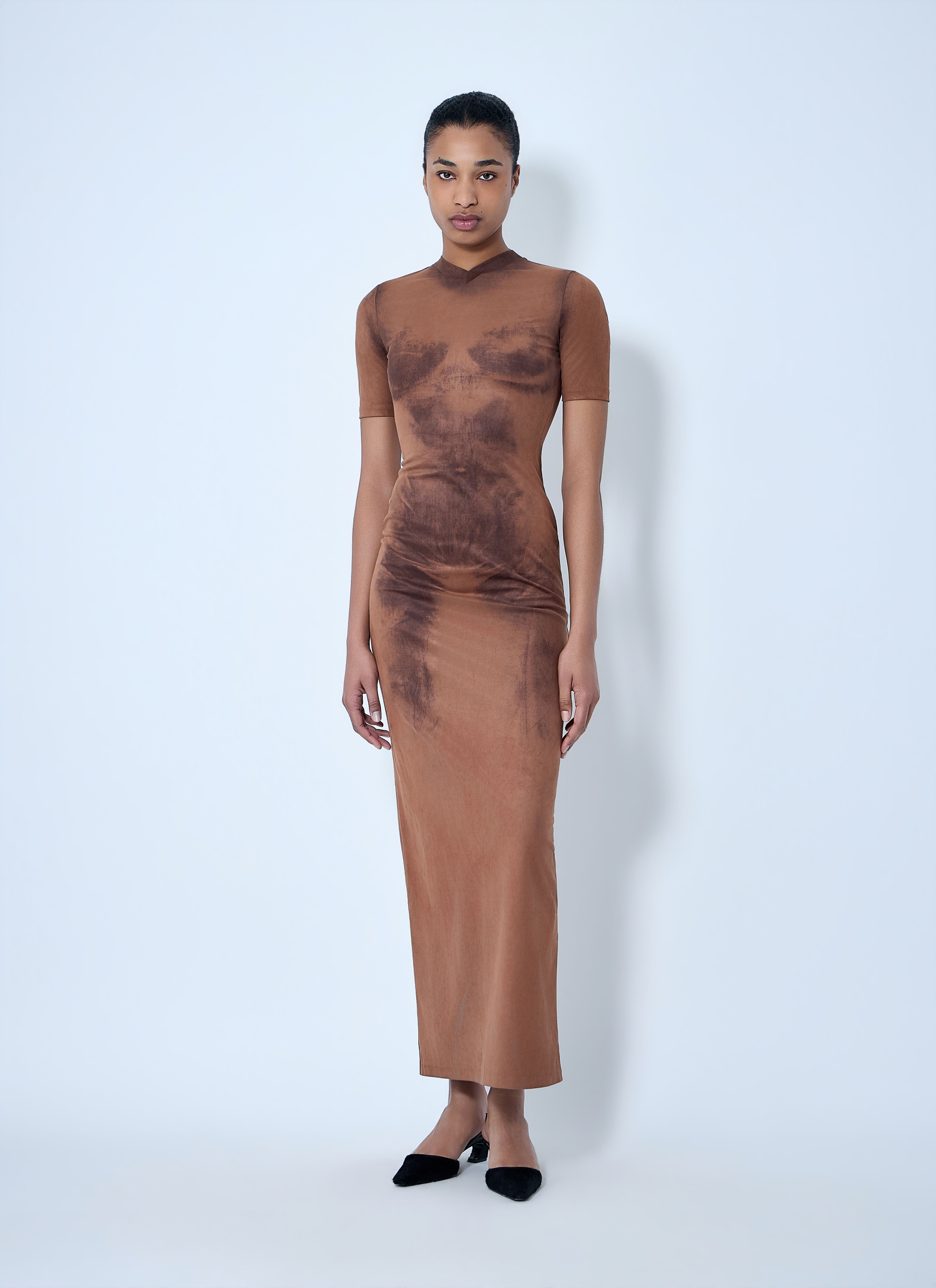 Acne Studios Women's' Short Sleeve Maxi Dress in Brown | LN-CC®