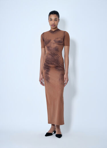 Short Sleeve Maxi Dress Acne Studios Short Sleeve Maxi Dress Brown acn0264064