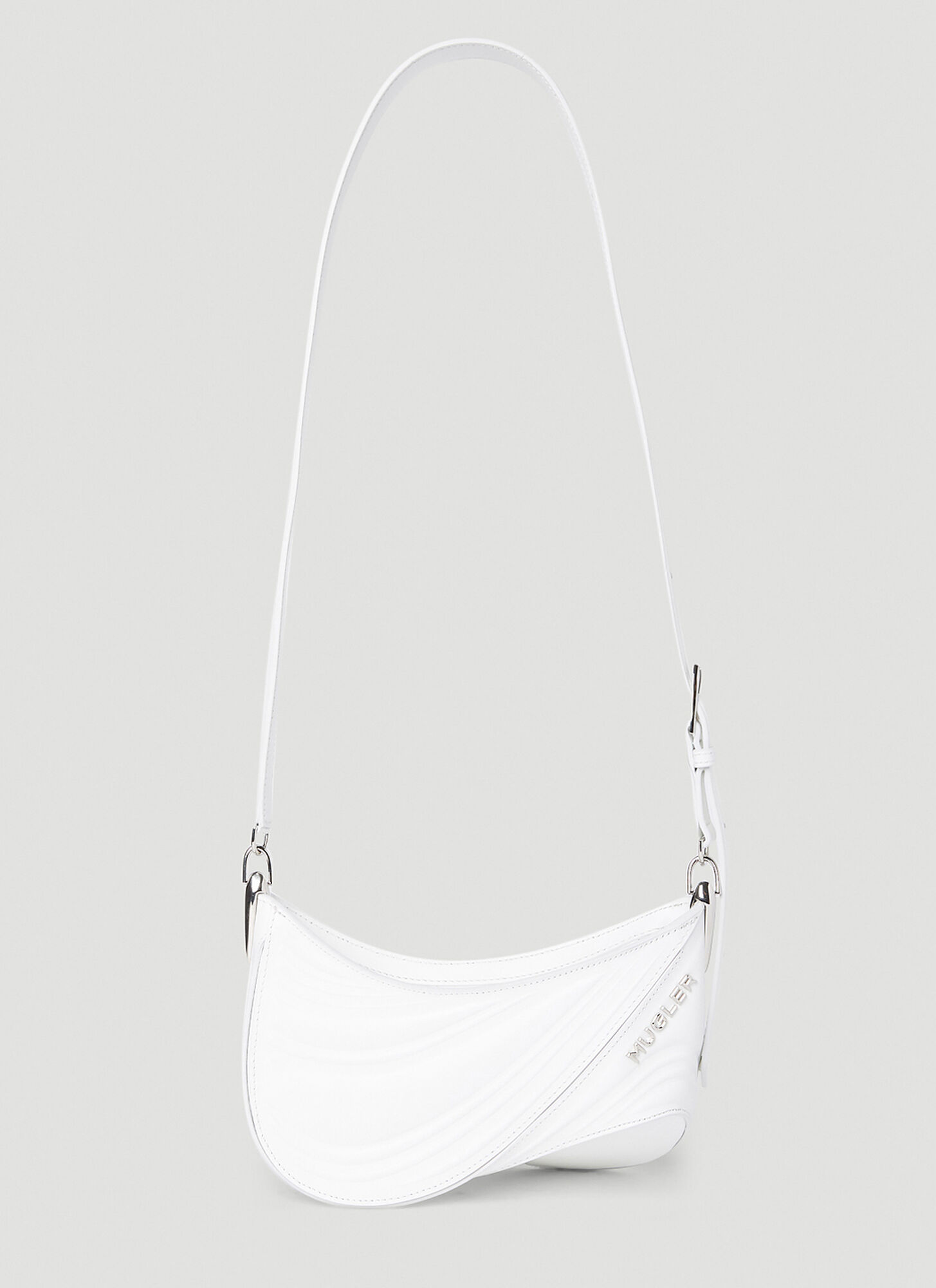 Mugler Spiral Curve 01 Shoulder Bag In White