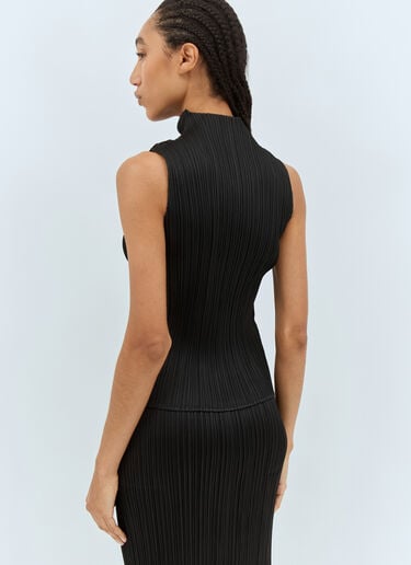 Pleats Please Issey Miyake High Neck Top Black plp0258021
