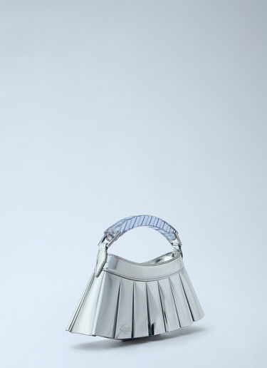 LN-CC® - Lacoste: Runway H Lenglen Mirror Effect Leather Bag - Silver Lacoste Runway H Lenglen Mirror Effect Leather Bag Silver lac0266007