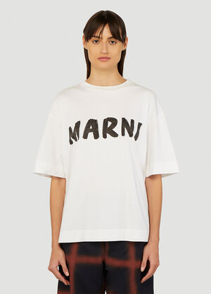 Marni Logo Print T-Shirt White mni0245021