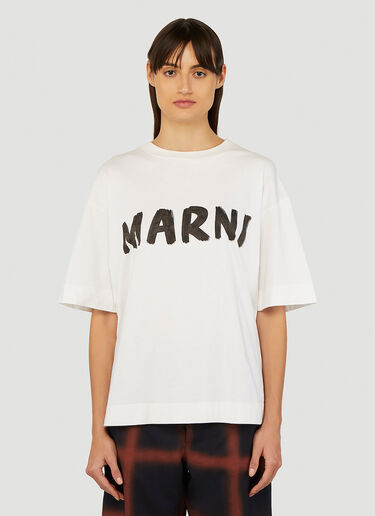 Marni 로고 티셔츠 화이트 mni0245021
