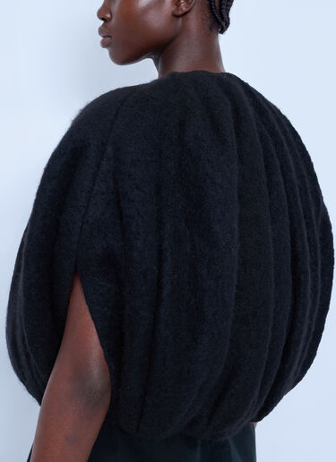 LN-CC® - Rick Owens: Temple Bubble Cropped Top - Black Rick Owens Temple Bubble Cropped Top Black ric0266012