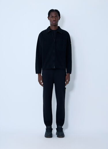 Stone Island Logo Patch Overshirt Black sto0164044