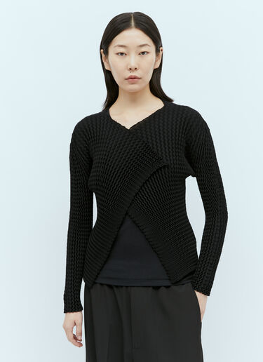 Issey Miyake 스펀지 BK/WT-28 가디건 블랙 ism0255004