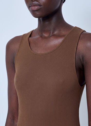 LN-CC® - Saint Laurent: Cassandre Tank Top - Brown Saint Laurent Cassandre Tank Top Brown sla0264036