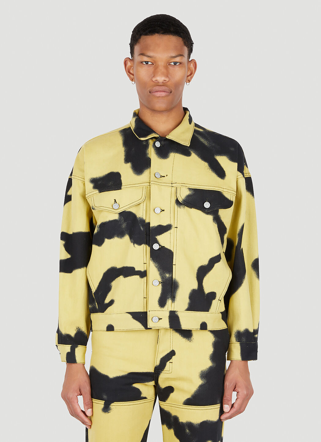 Yellow camo jacket top