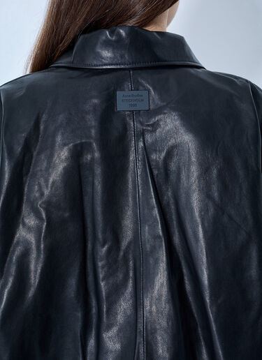 LN-CC® - Acne Studios: Leather Jacket - Black Acne Studios Leather Jacket Black acn0265086