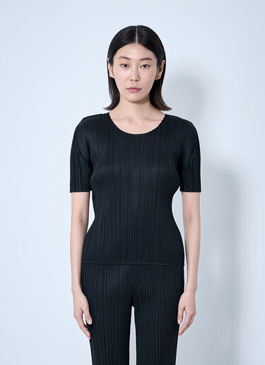 Pleats Please Issey Miyake Pleated Shirt Black plp0260017