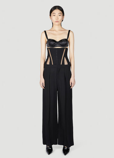 Mugler Mesh Corset Panel Pants Black mug0251016