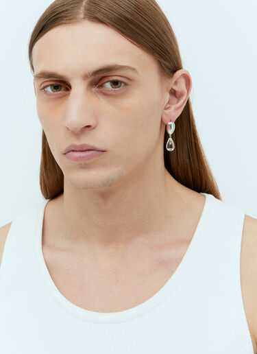 Milko Boyarov Long Viscous Drop Earrings Silver mkb0354003