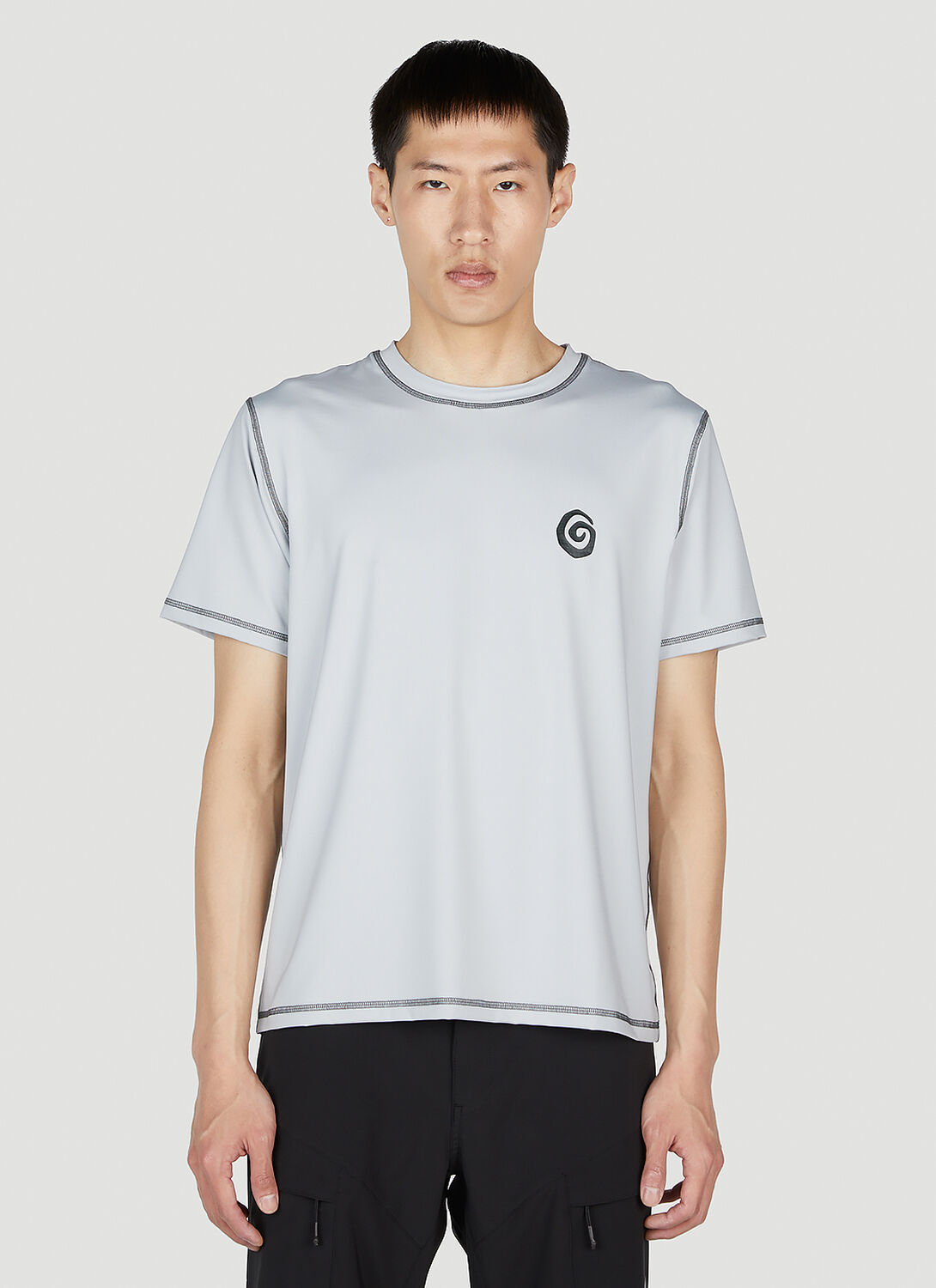Ostrya Sidecar Logo-print Cotton-blend Jersey T-shirt In Light Grey
