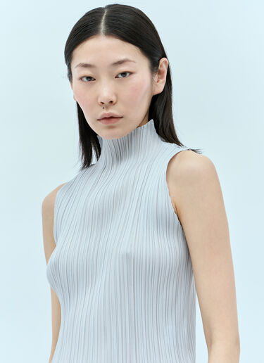 Pleats Please Issey Miyake 하이넥 플리츠 탑 그레이 plp0254008