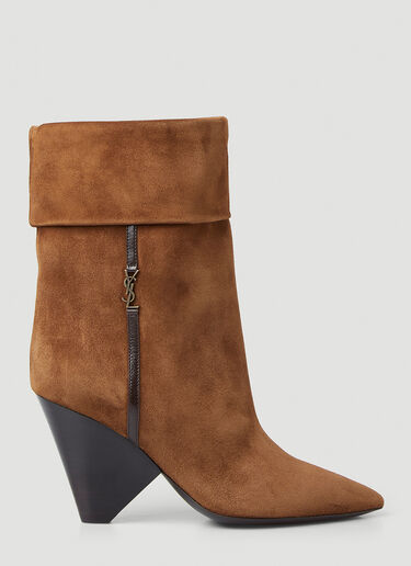 Saint Laurent Niki Monogram Boots Brown sla0246087