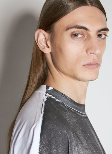 MM6 Maison Margiela 로고 프린트 티셔츠  그레이 mmm0354001