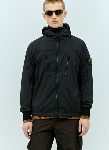 Stone Island Nylon Hooded Jacket Black sto0156042