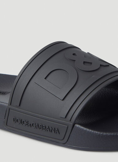 Dolce & Gabbana 로고 엠보싱 슬라이드 블랙 dol0145036