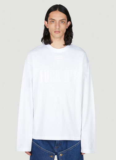 VTMNTS Fuck Off Long Sleeve T-Shirt White vtm0351010