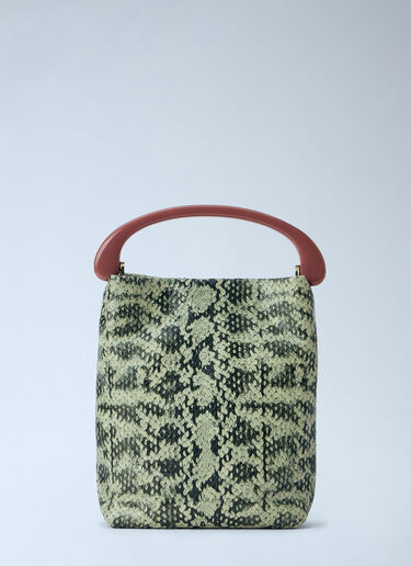 LN-CC® - Dries Van Noten: Snake-Embossed Leather Top Handle Bag - Green Dries Van Noten Snake-Embossed Leather Top Handle Bag Green dvn0265016