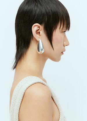 Bottega Veneta Large Fin Earrings Silver bov0256042