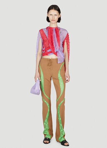 LN-CC® - Kiko Kostadinov: Lace Draped Top - Red Kiko Kostadinov Lace Draped Top Red kko0252004