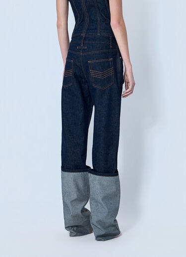 Jean Paul Gaultier Cut Out Wide Leg Jeans Blue jpg0264006