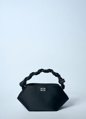 GANNI Satin Mini Bou Handbag Black gan0259058