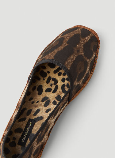 Dolce & Gabbana Leopard Print Espadrilles Brown dol0247001