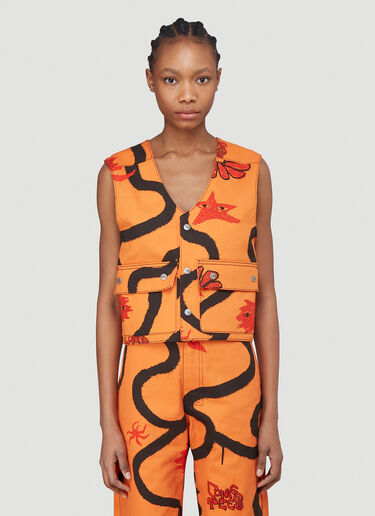 Come Tees Illustrative Snap Vest Orange com0340002
