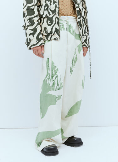 Dries Van Noten Wide Leg Leaf Pants Cream dvn0154012