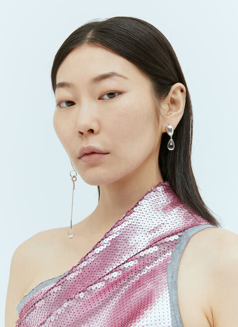 Milko Boyarov Long Viscous Drop Earrings Silver mkb0354006