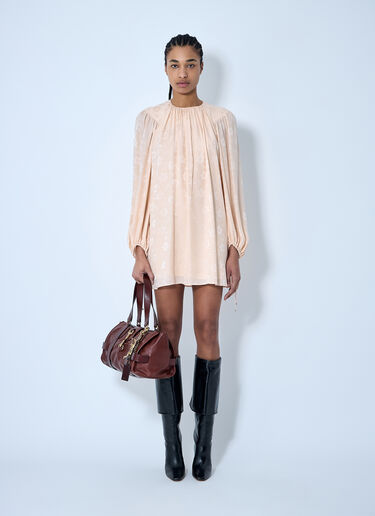 Chloé Gathered Silk Dress Pink chl0259005