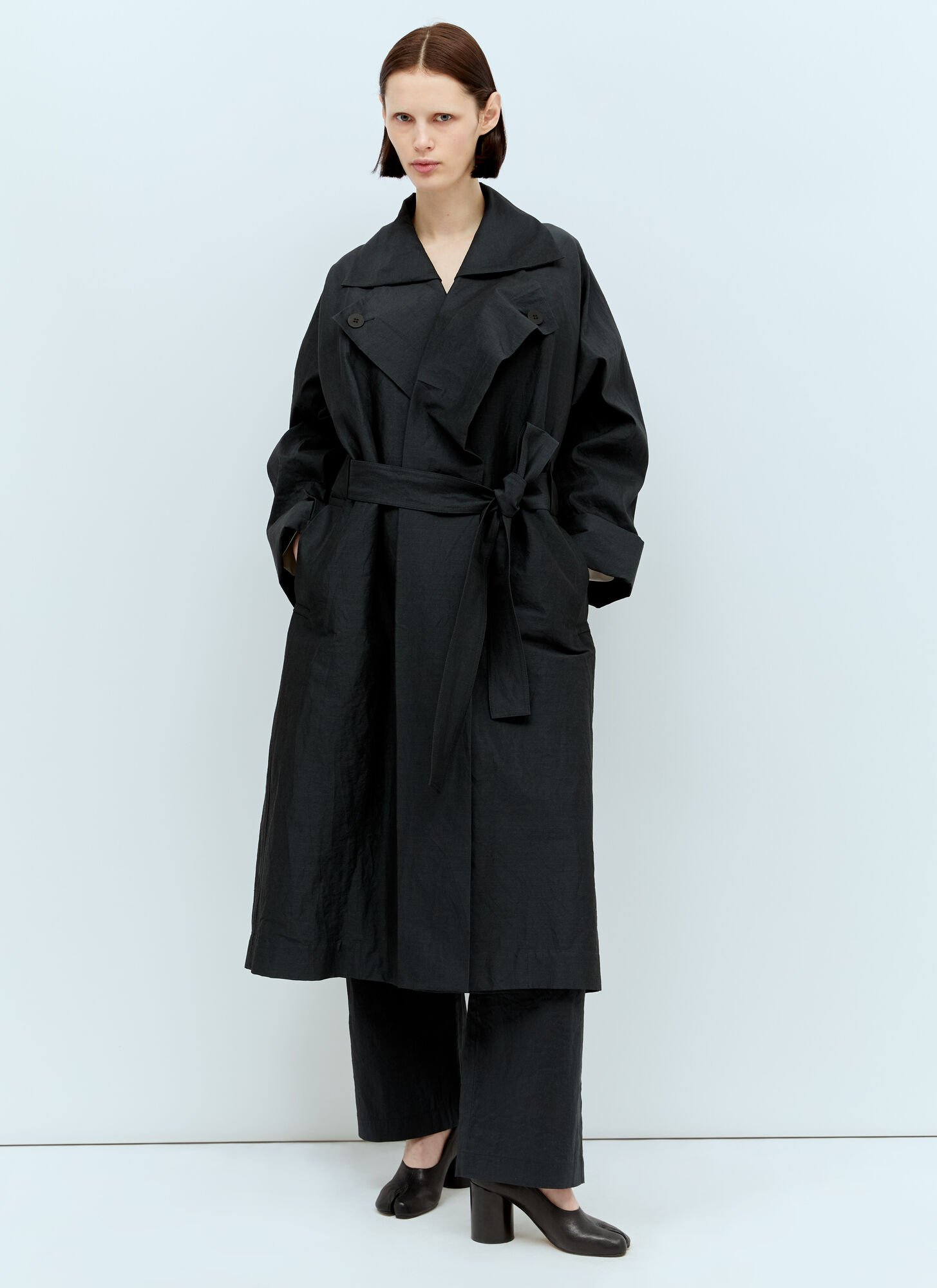 Shop Issey Miyake Shaped Membrane Coat In Black