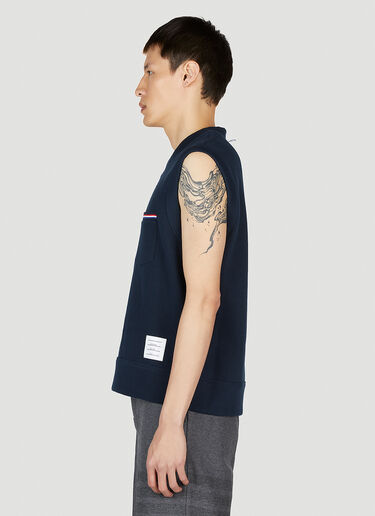 Thom Browne Logo Patch Tank Top Navy thb0152007