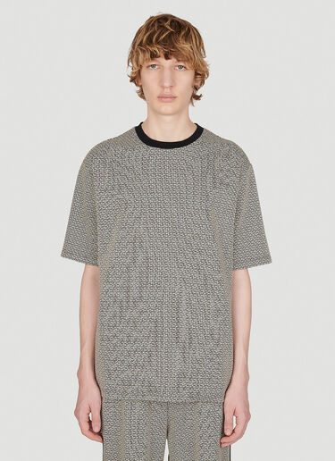 ミニ モノグラム ジャカード T シャツ Balmain ミニ モノグラム ジャカード T シャツ グレー bln0153004