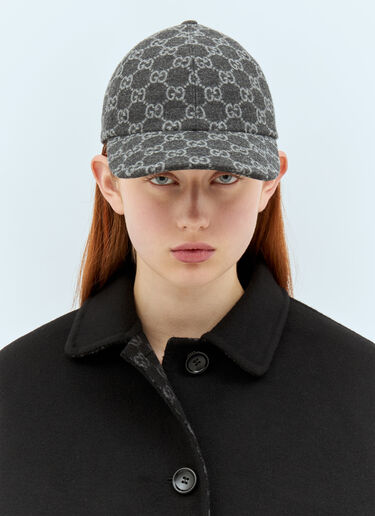 Gucci GG Flannel Baseball Cap Grey guc0257073