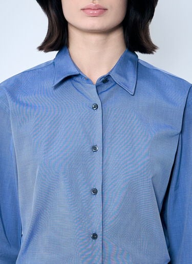Button-Down Shirt With Wire Hem Prada Button-Down Shirt With Wire Hem Blue pra0260025