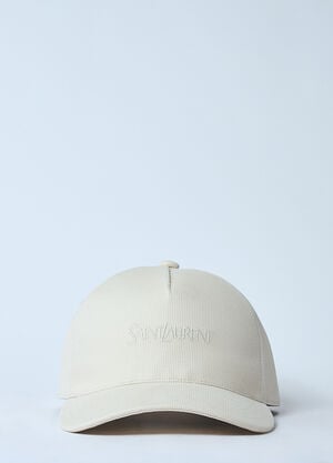 Saint Laurent Logo Embroidery Baseball Cap Beige sla0259055